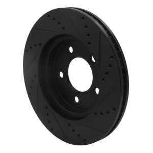 Chrysler Pacifica Brake Rotor (1) - Front Left - R1 Concepts - Drilled & Slotted - Black - `04-`08